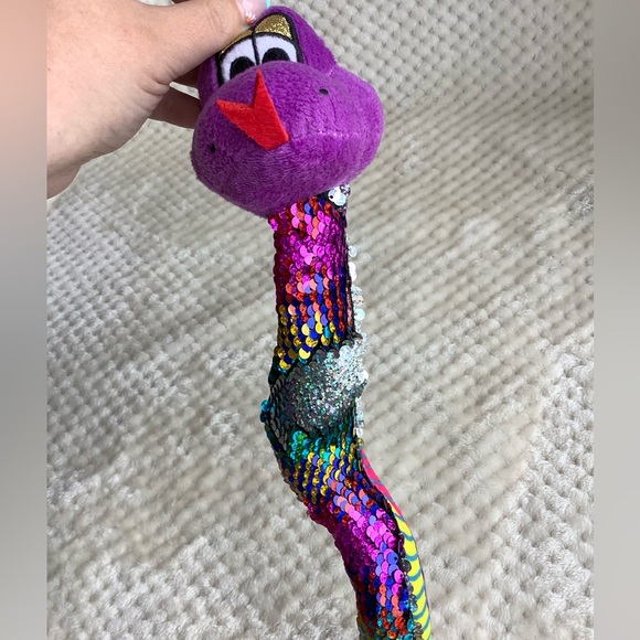 Reversible Sequins Snake Stuffed Animal - Picture 4 of 5